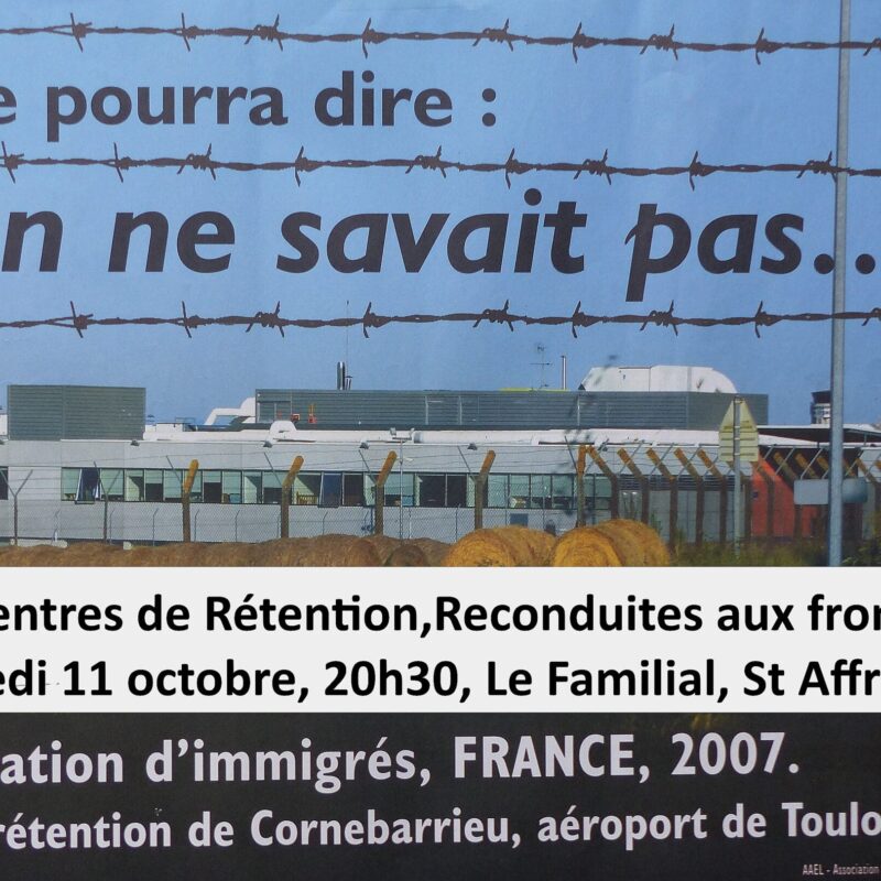 Dissonances:  O.Q.T.F. et Centres de Rétention…                      NEUS VIALA, vendredi 11 octobre à Saint Affrique