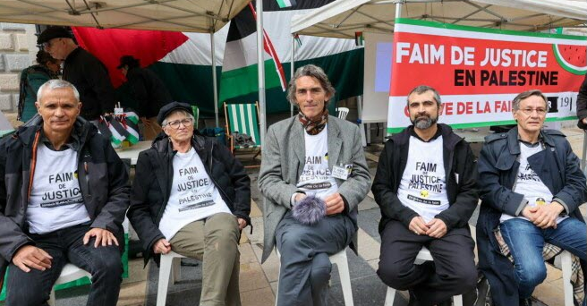 « FAIM DE JUSTICE POUR LA PALESTINE  » – 20 ième jour de grève de la faim; BESANCON . Prises de paroles citoyennes
