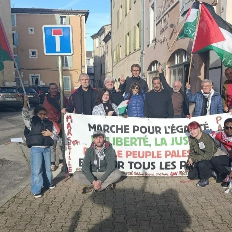 Marche pour l&rsquo;Egalité, la Liberté, la Justice pour le peuple Palestinien et pour tous les peuples #Jour 5 – Avignon/Saint Etienne