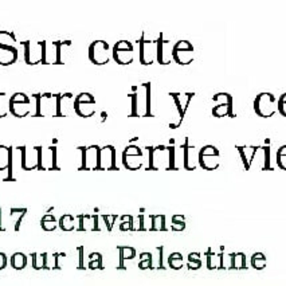 STOP IMPUNITY#3 – Lectures – 17 écrivains pour la Palestine.