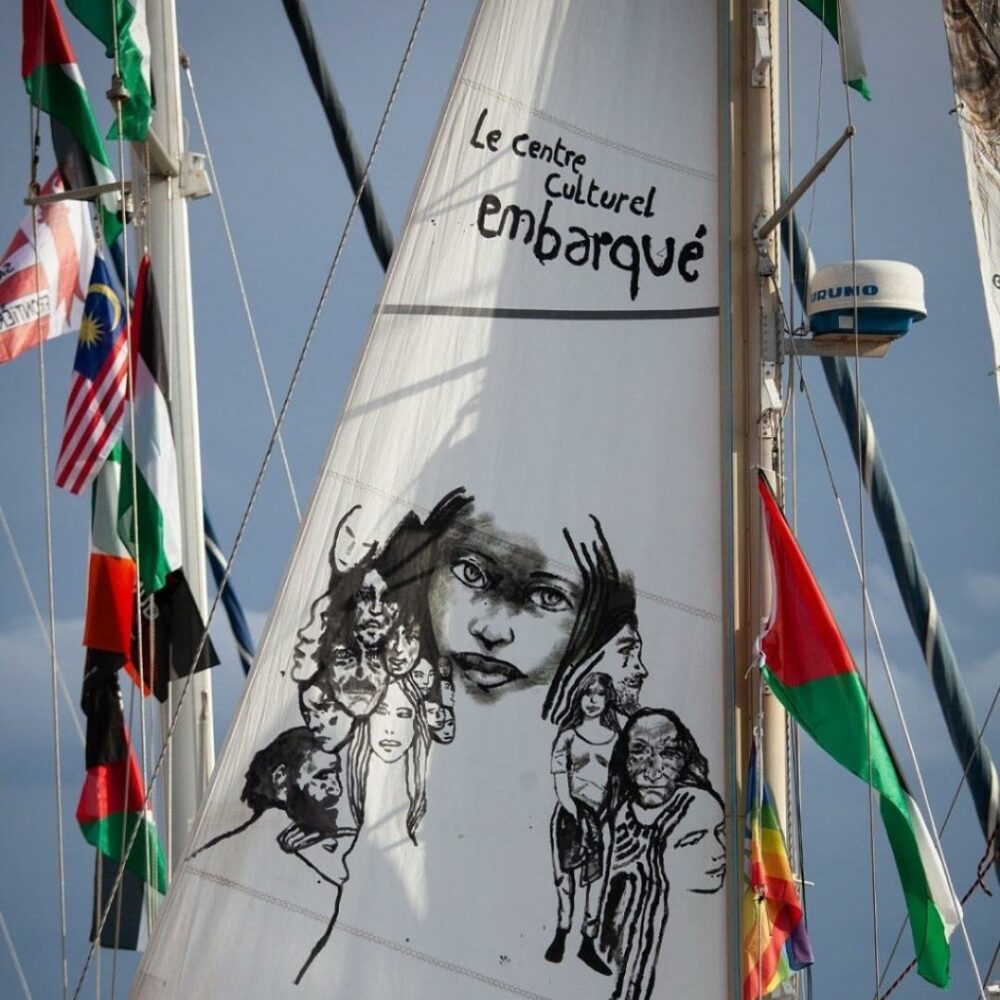 Centre Culturel Embarqué de la Global Sumud Flotilla Interview de Mandine et Emilien