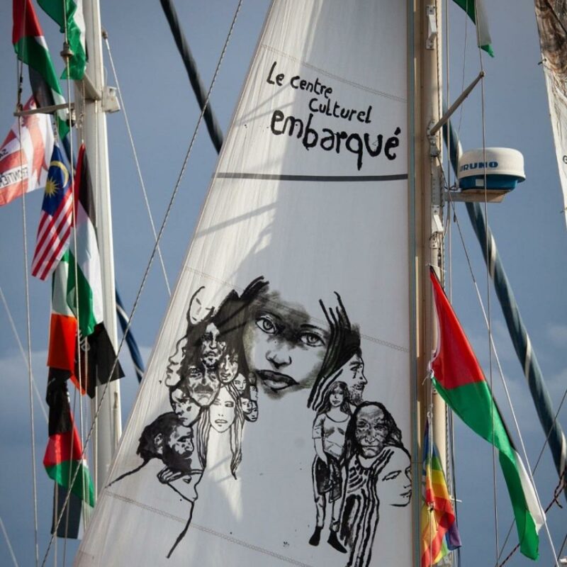 Centre Culturel Embarqué de la Global Sumud Flotilla Interview de Mandine et Emilien