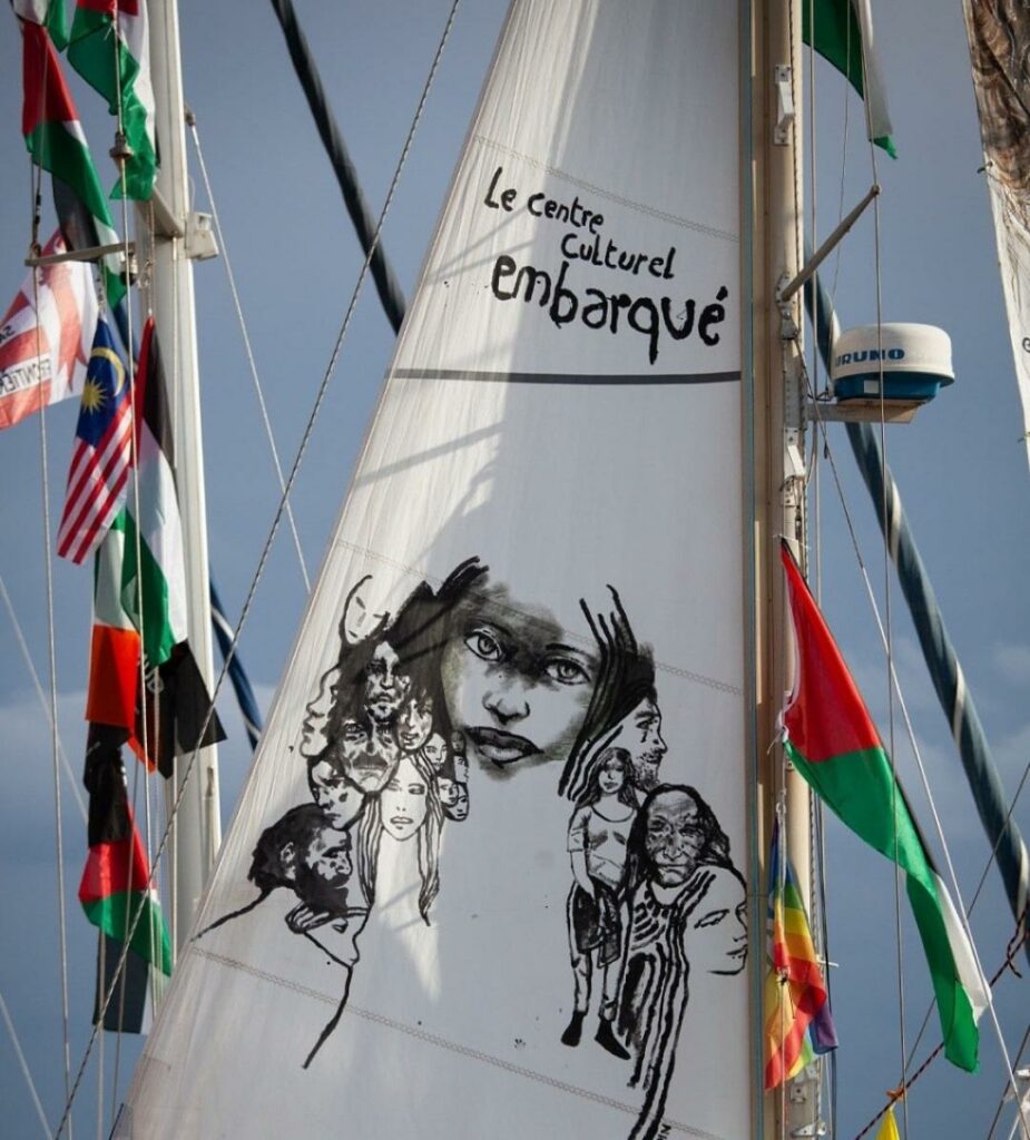 Centre Culturel Embarqué de la Global Sumud Flotilla Interview de Mandine et Emilien